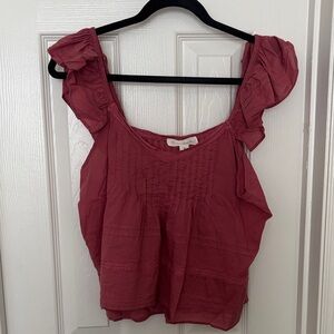 Treasure & Bond Ruffled Blouse in Deep Pink